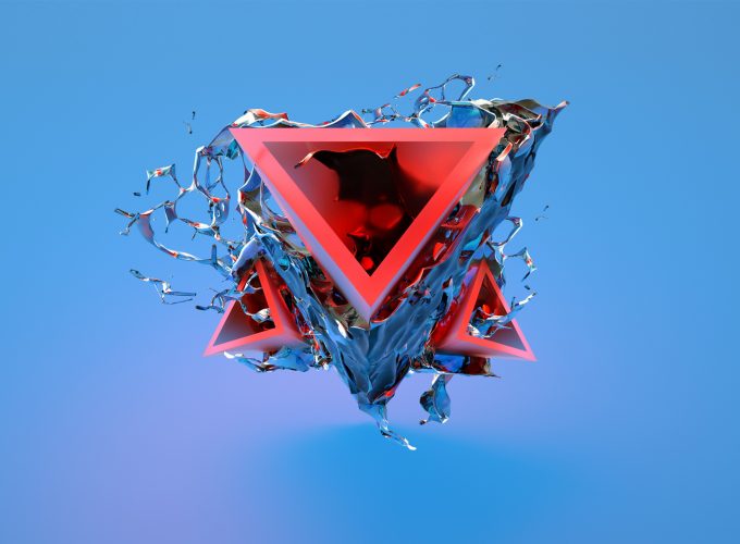 Wallpaper triangle, 3D, red, blue, HD, Abstract 87533581